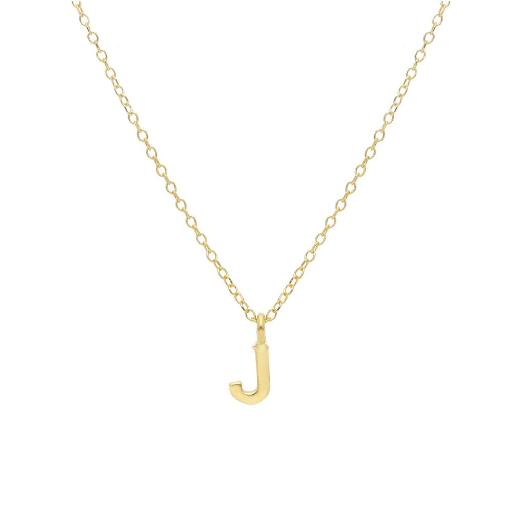 Collier en or jaune 18K lettre J
