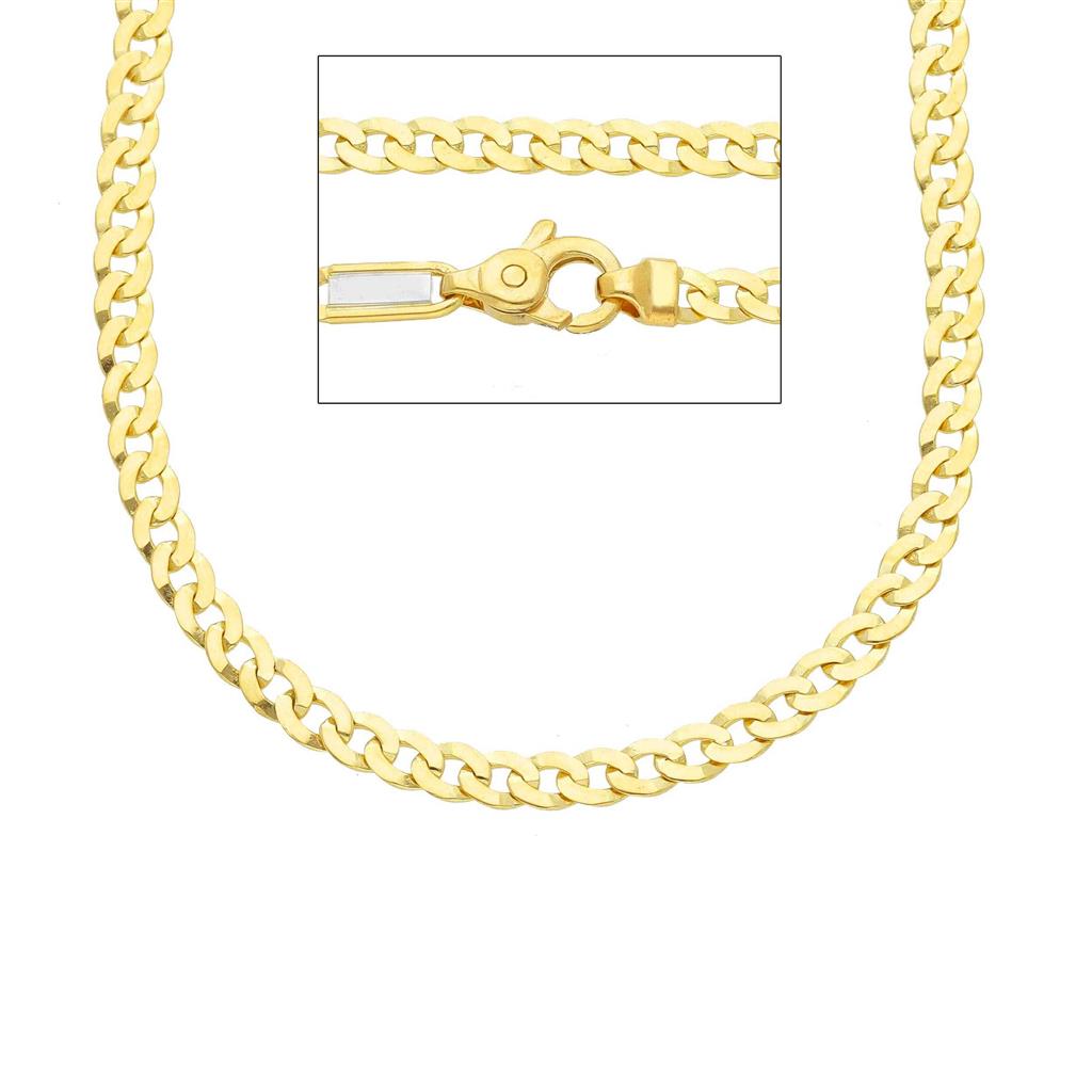 Chaîne en or jaune 18K style Gourmette 4mm