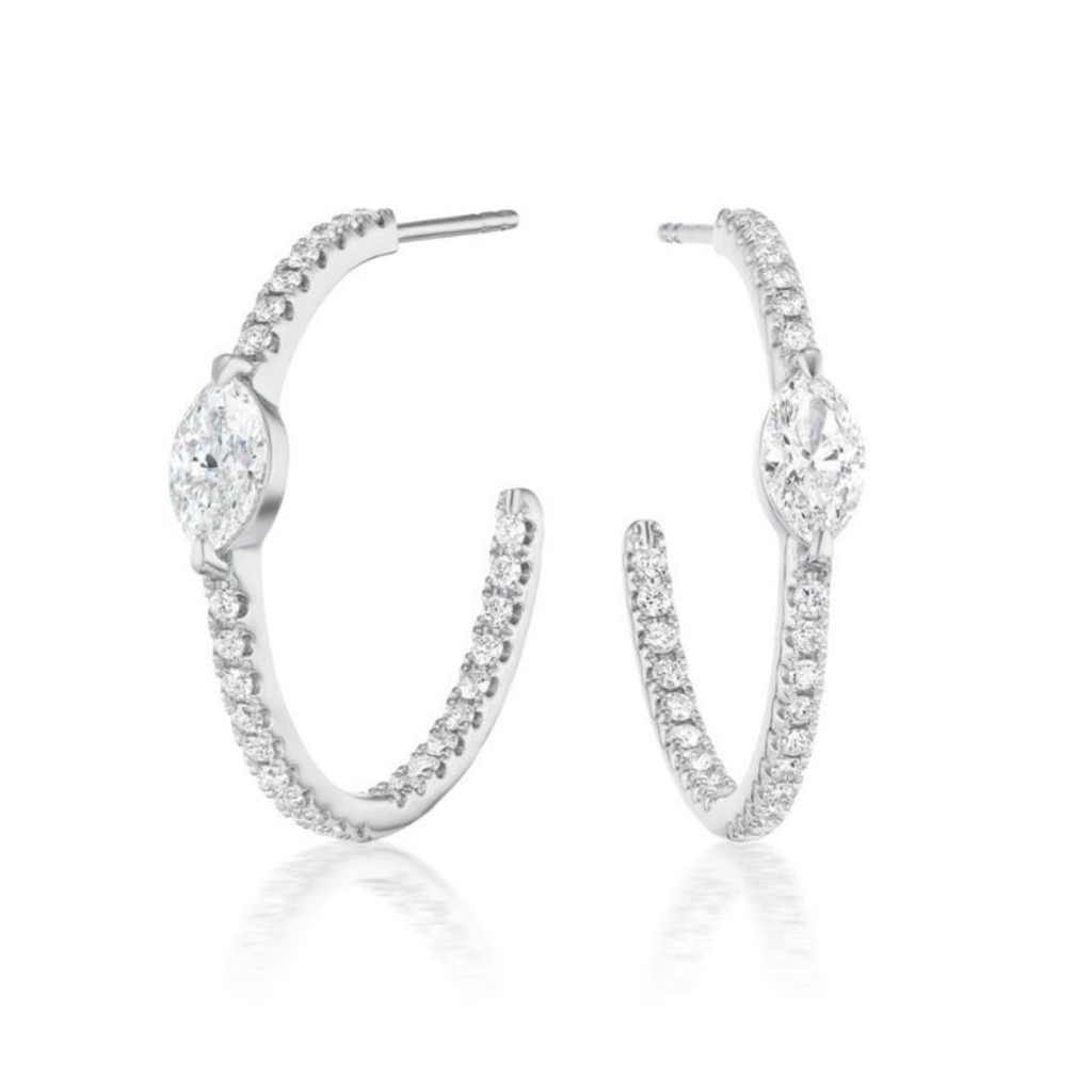 Boucles d'oreilles anneaux à diamants