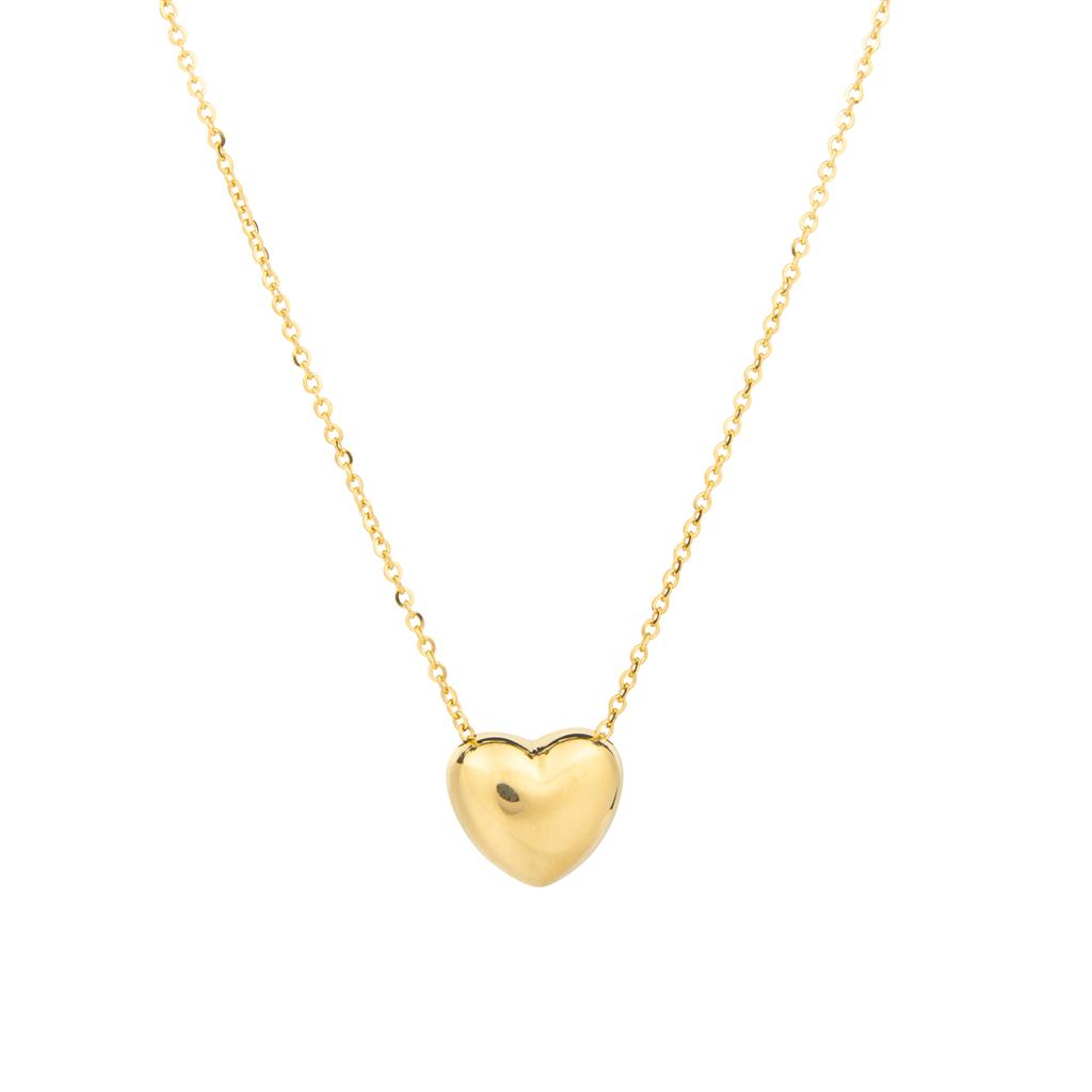 Chaîne en or jaune 18K style Fantaisie avec un pendentif coeur