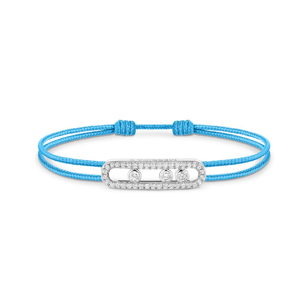 Bracelet Cordon Messika Care(s) Bleu Pavé