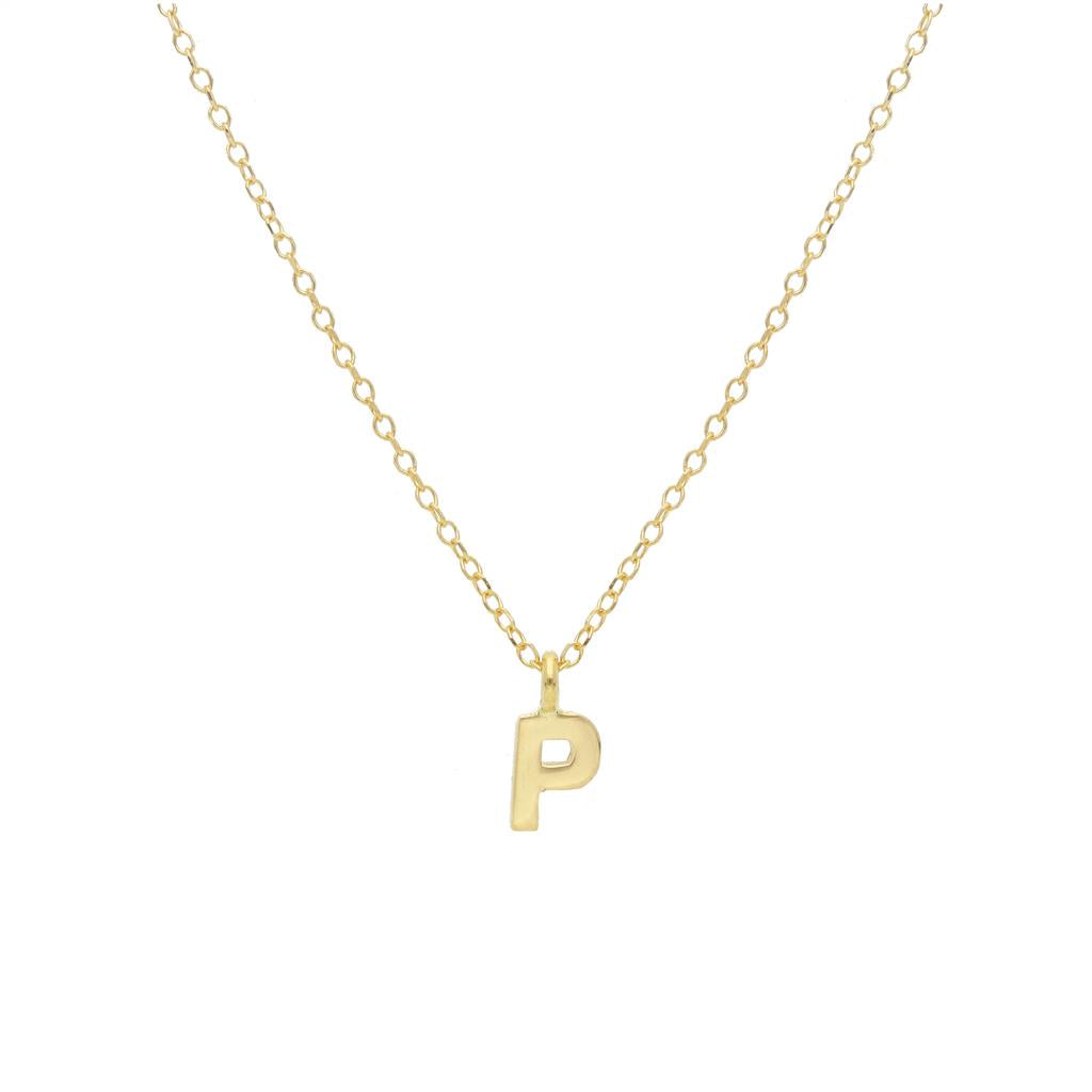 Collier en or jaune 18K lettre P