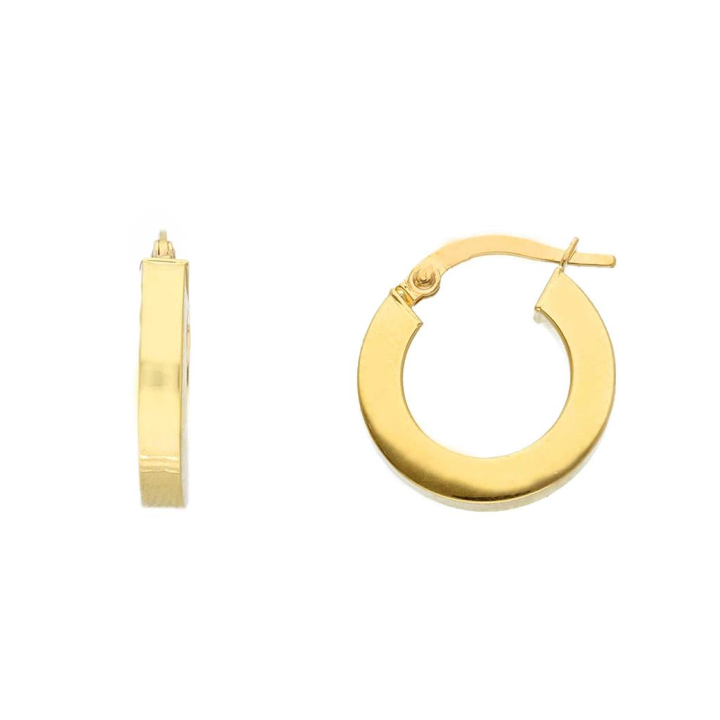 18K yellow gold hoop style earrings 10mm