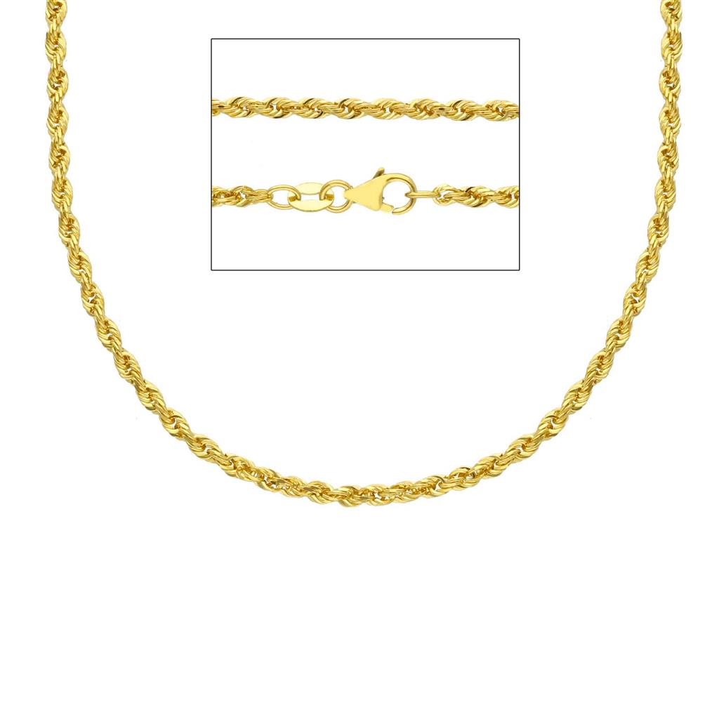 Chaîne en or jaune 18K style Corde 2.2mm