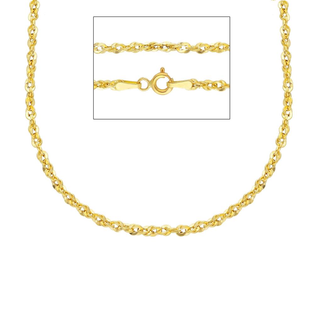 Chaîne en or jaune 18K style Corde 2.45mm