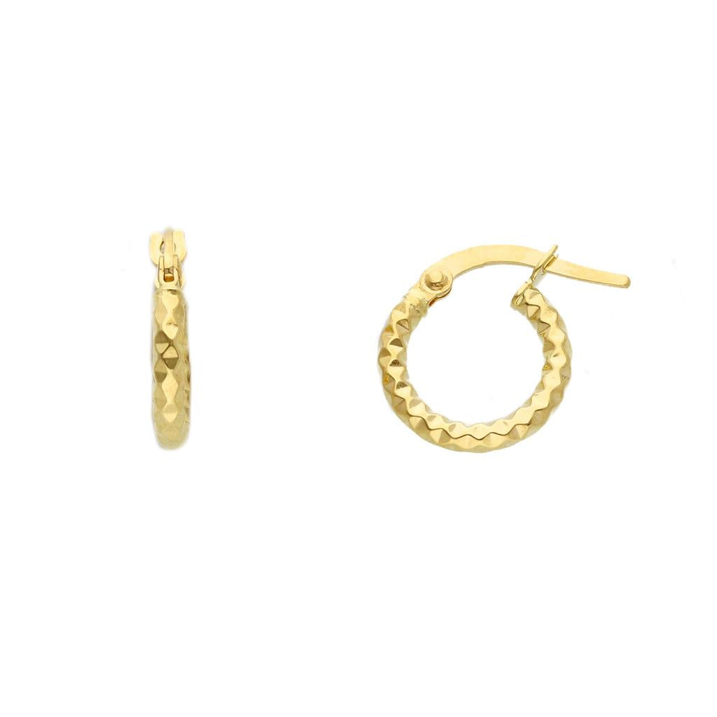 18K yellow gold hoop style earrings 8mm