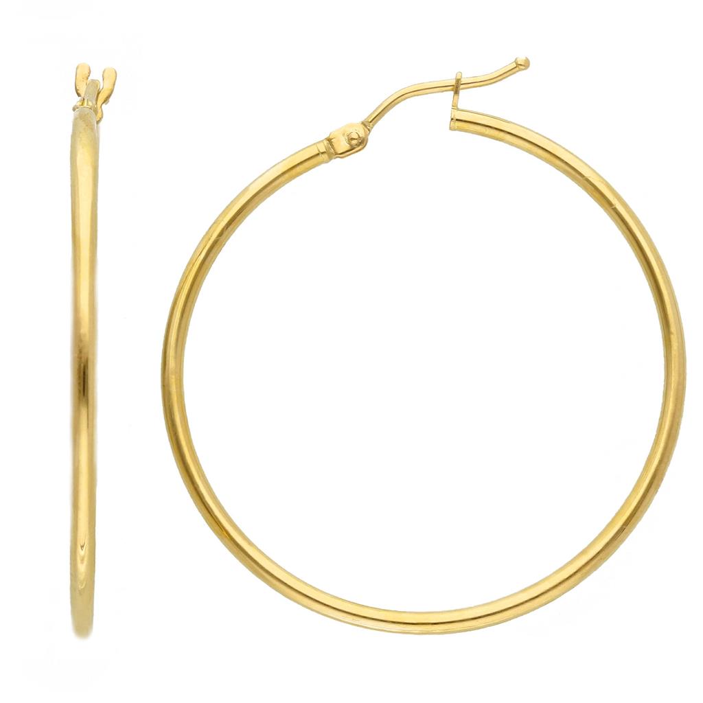 Boucles d'oreilles en or jaune 18k style anneau de 30mm