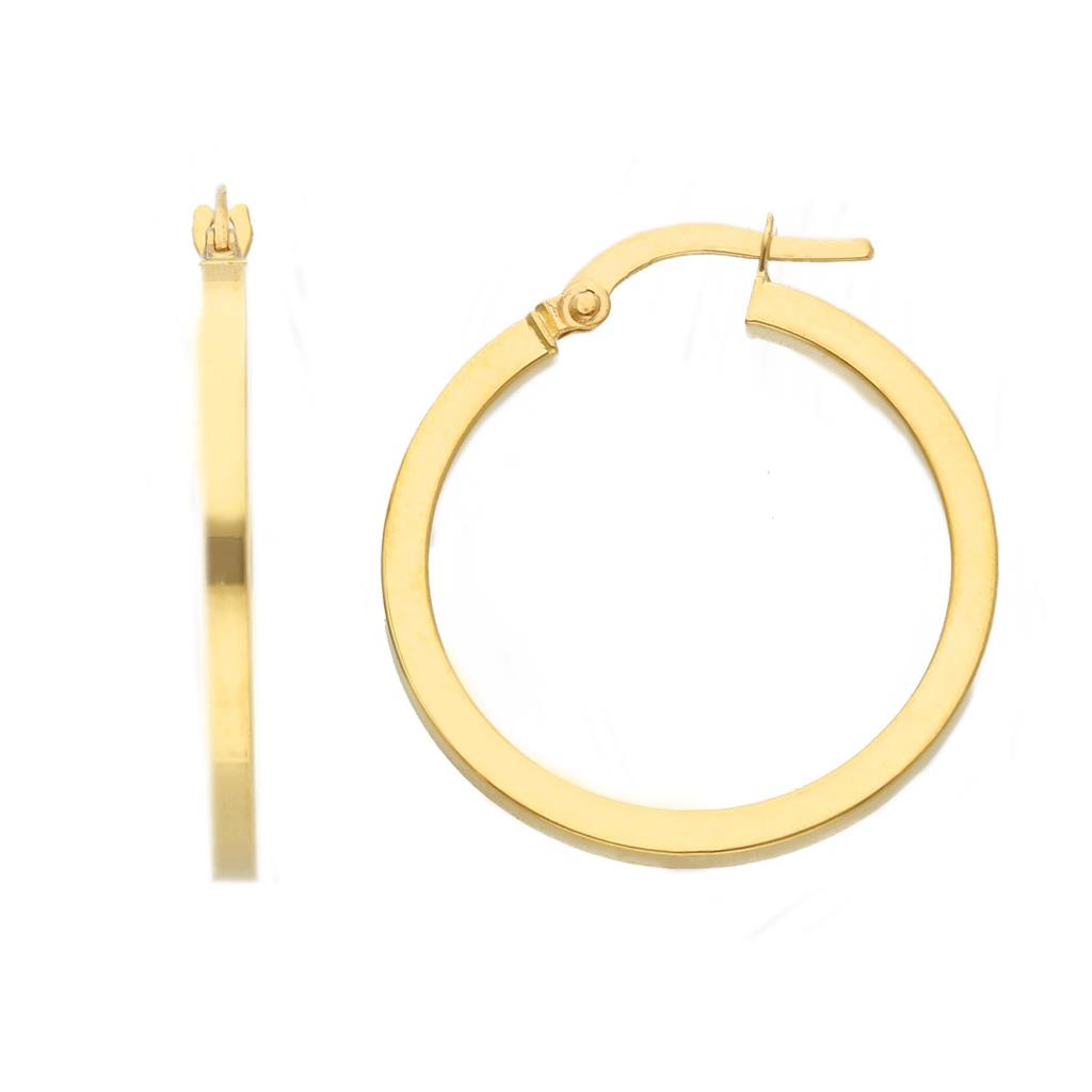 18k yellow gold hoop style earrings 20mm