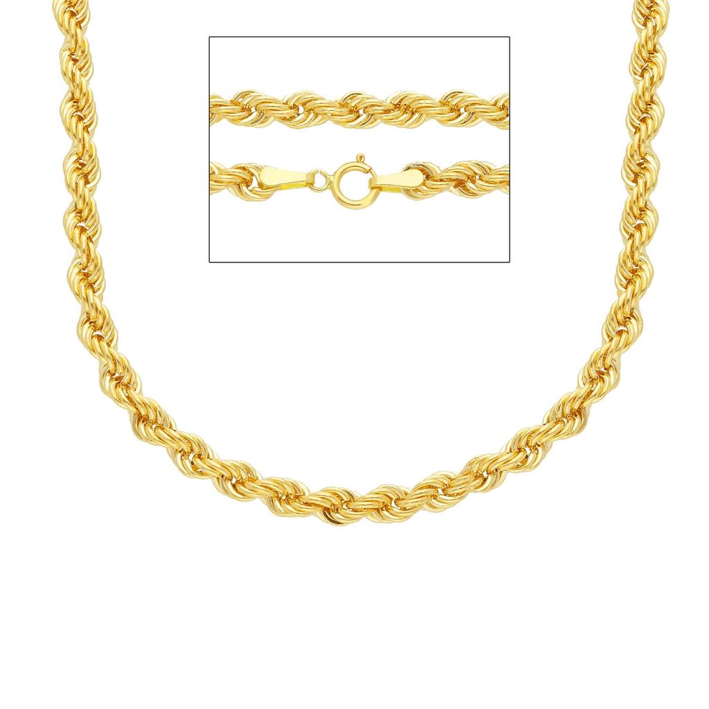 Chaîne en or jaune 18K style Corde 3.7mm