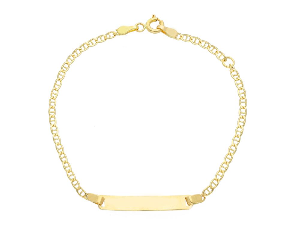 18K yellow gold baby bracelet in Anchor style, 4mm