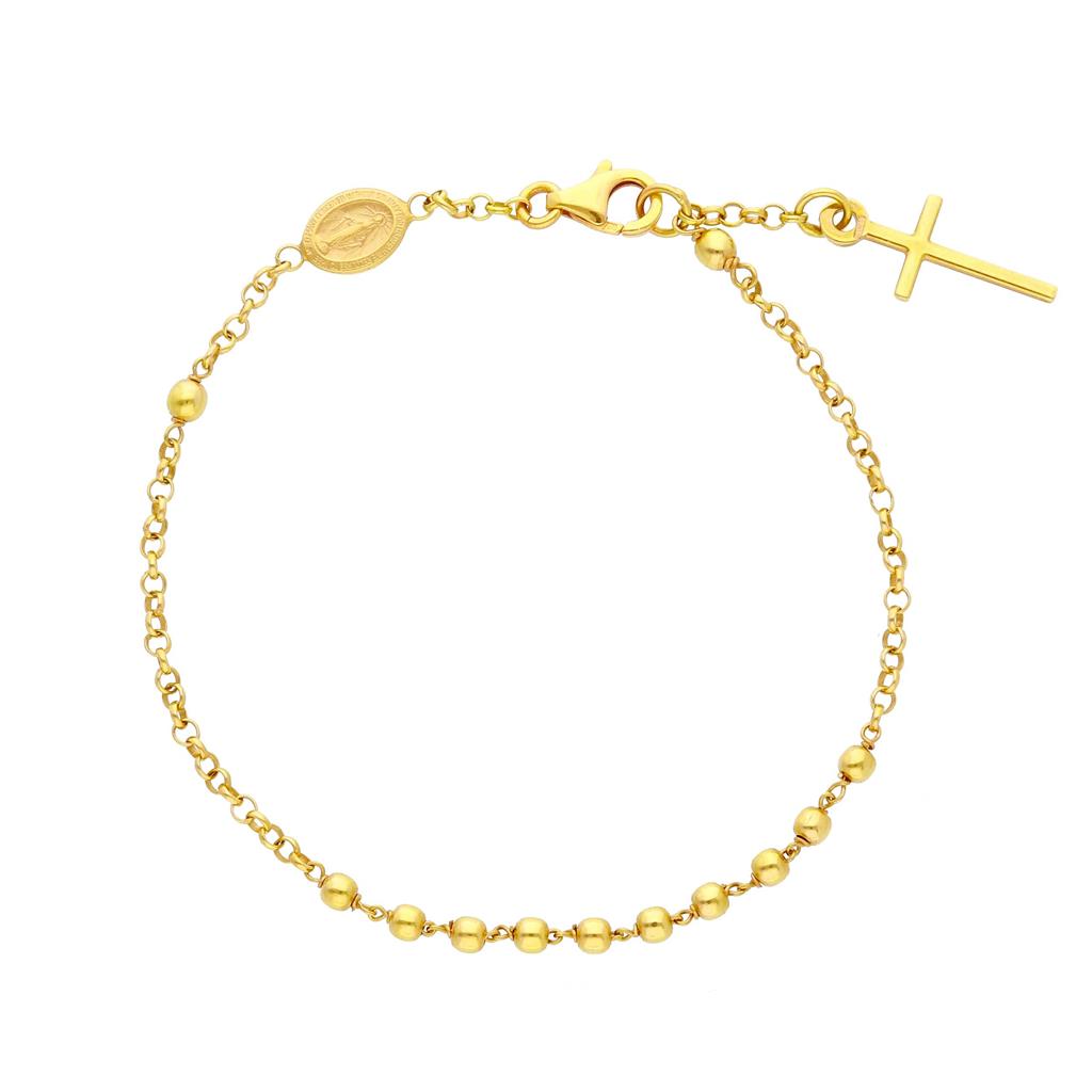 Religious bracelet in 18K yellow gold with 1.8mm cross