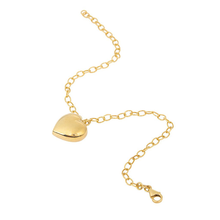 Bracelet en or jaune 18K style Fantaisie avec un pendentif coeur