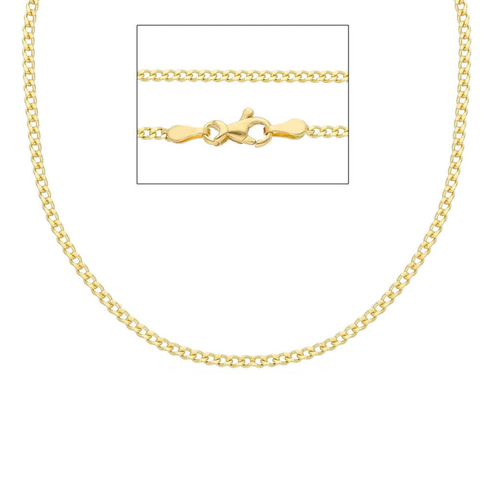 18K yellow gold chain Gourmette style 1.6 mm