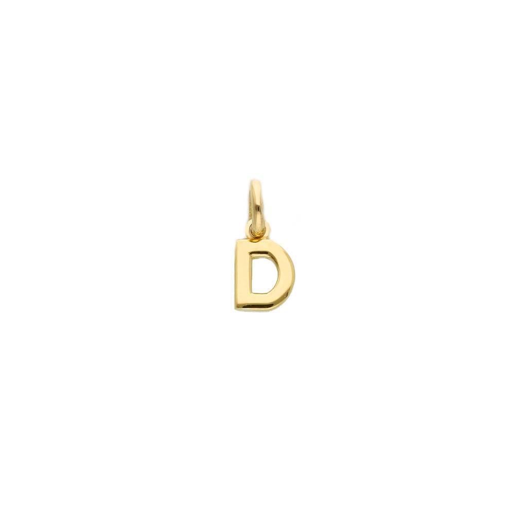 Pendentif en or jaune 18K lettre D