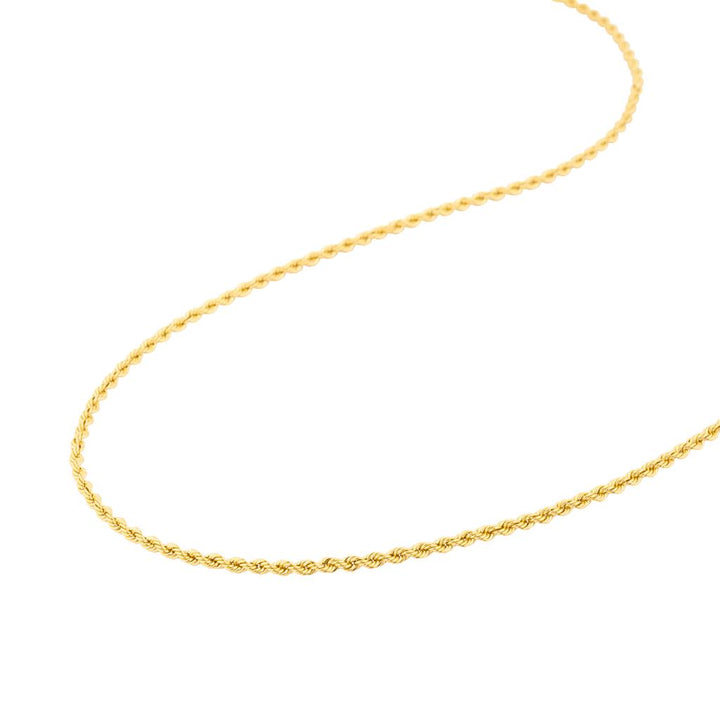 18K Yellow Gold Rope Style Chain 2mm