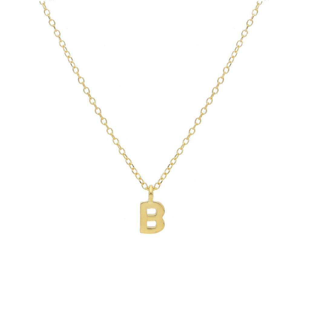 Collier en or jaune 18K lettre B