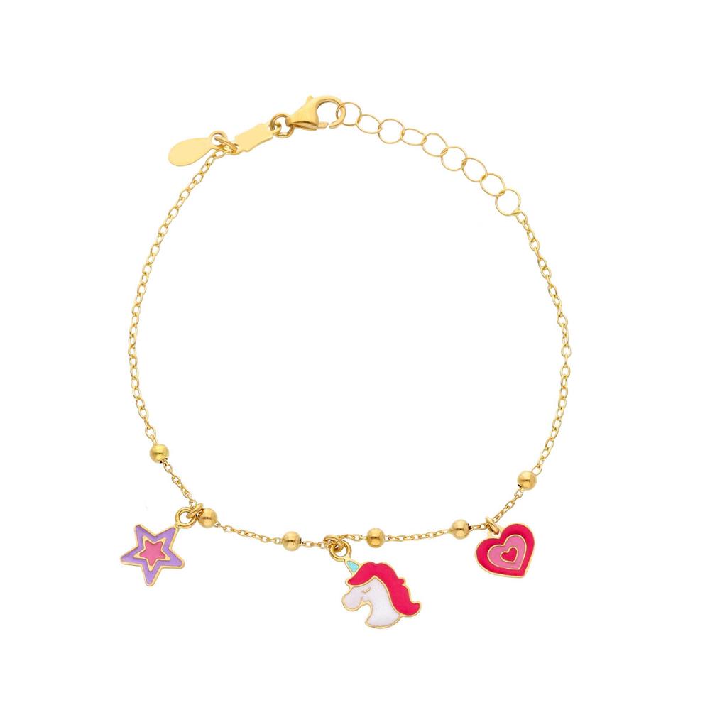 Bracelet Bébé en or jaune 18K style Cable 16 cm