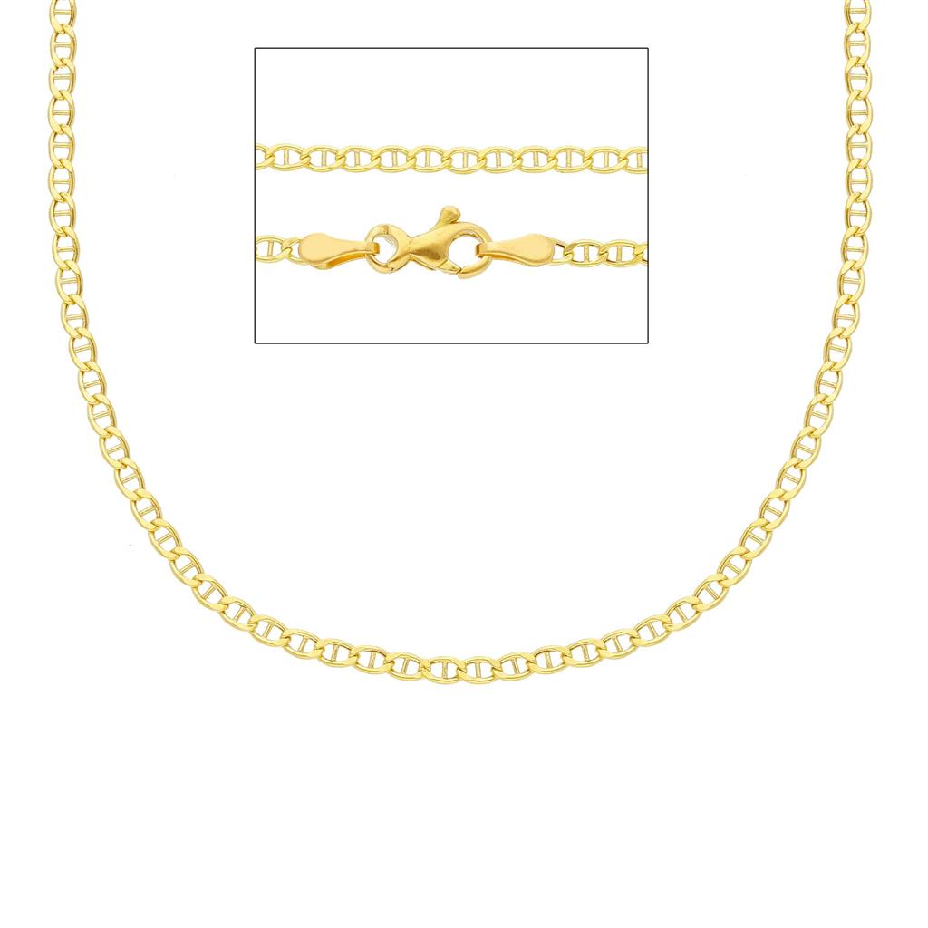 Chaîne en or jaune 18K style Ancre 2mm