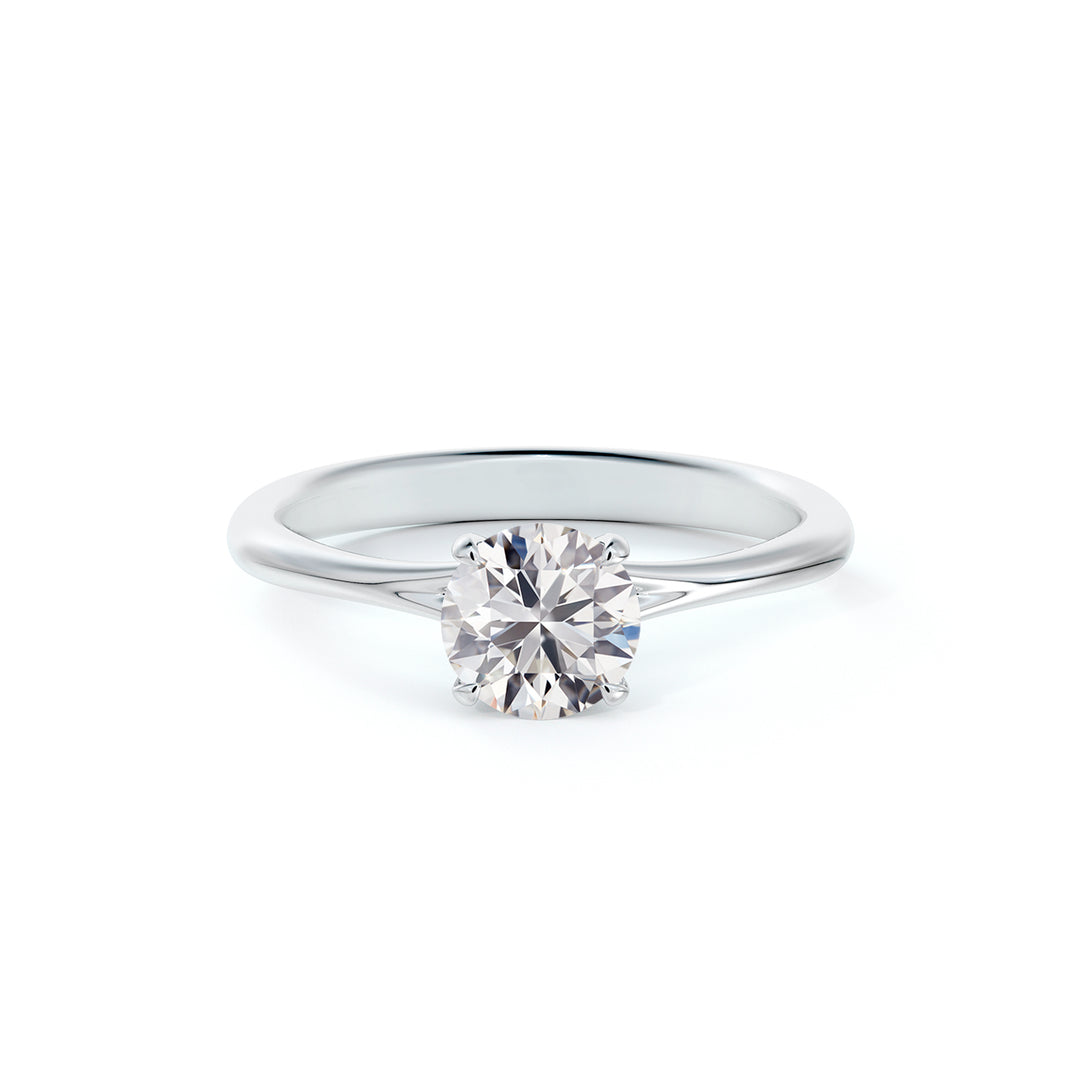 A stunning diamond engagement ring featuring a single, brilliant stone set in a delicate band.