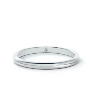 A simple and elegant plain white gold wedding band, symbolizing timeless love and commitment.