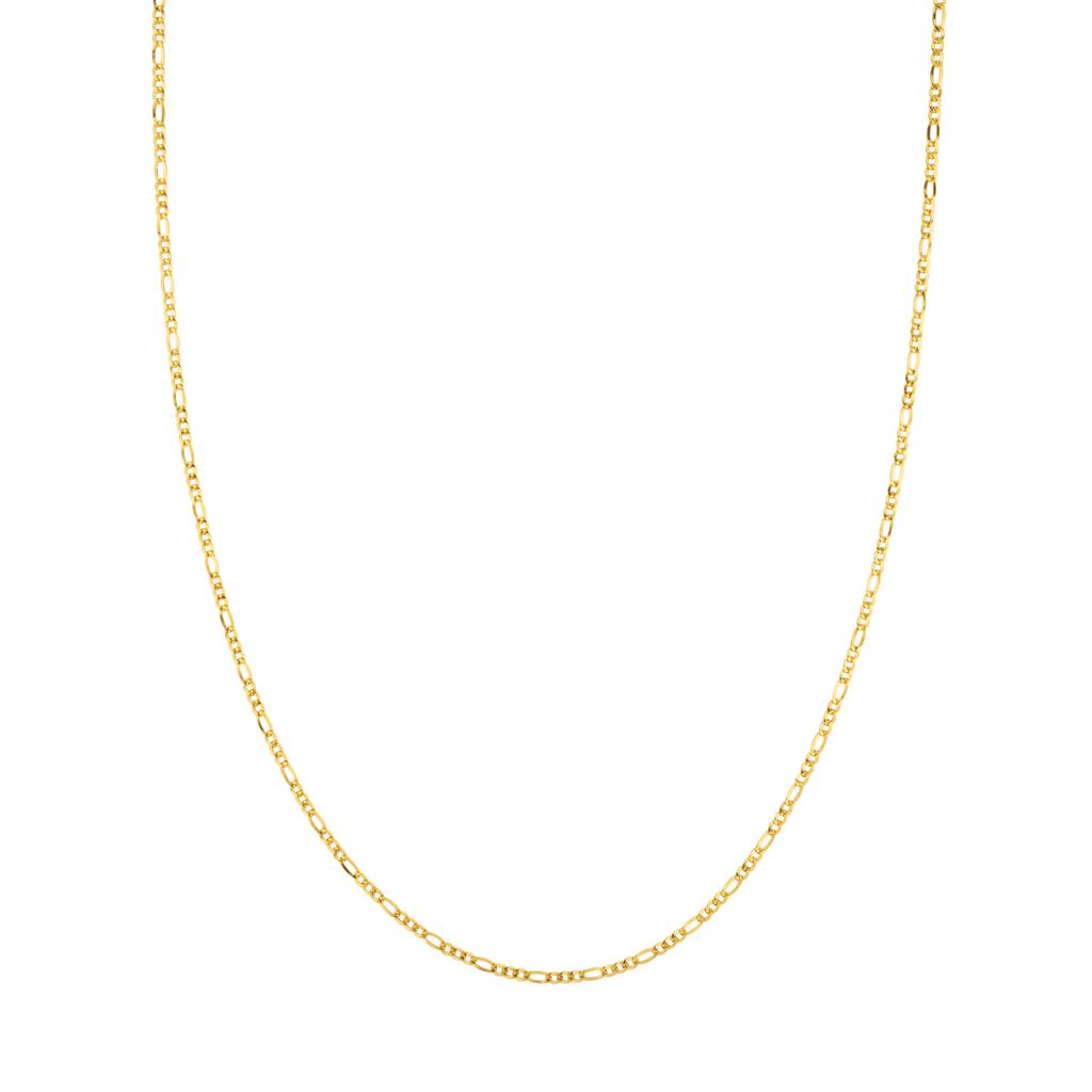 18K yellow gold chain Figaro style 2.4mm