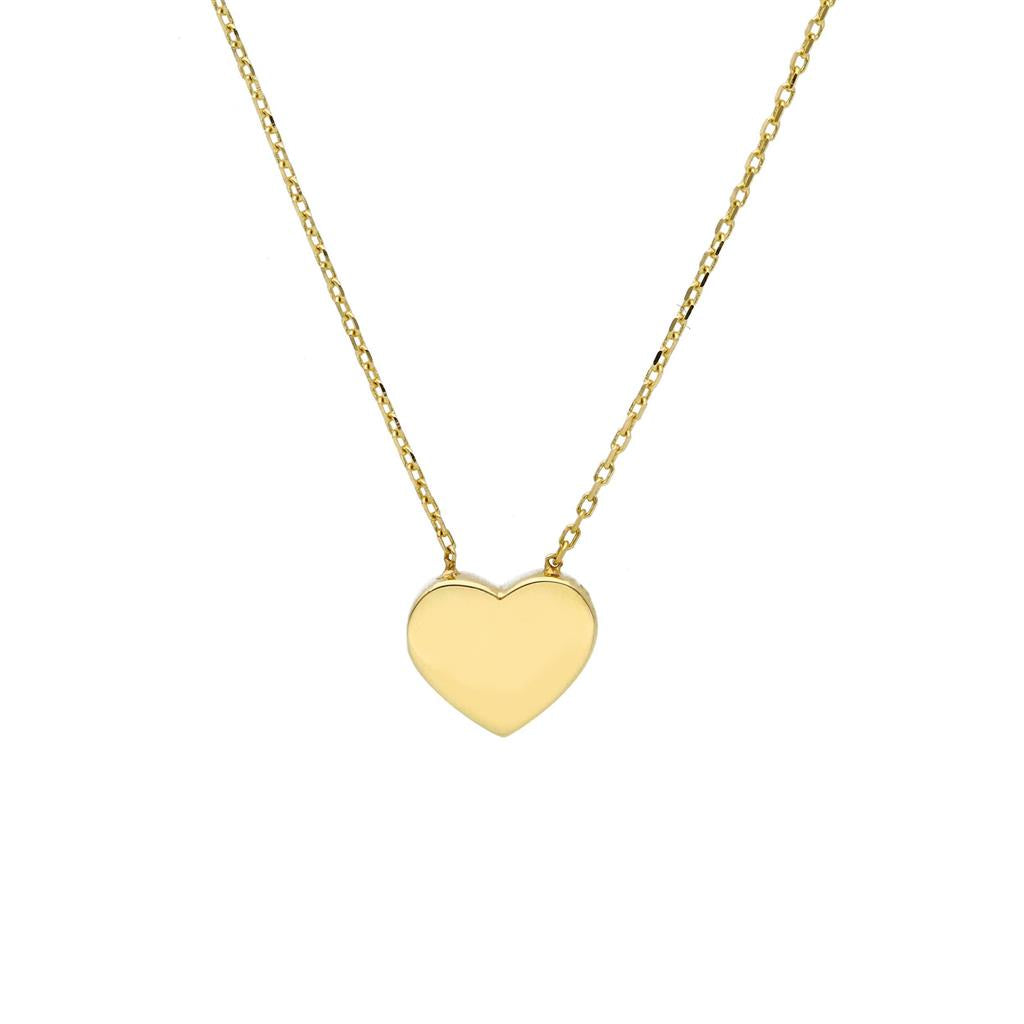 Chaîne en or jaune 18K style Fantaisie avec un pendentif coeur