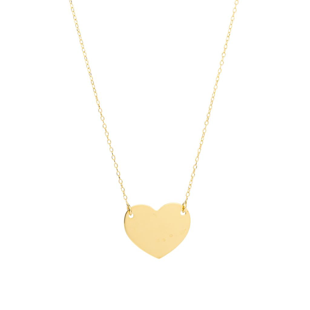 Chaîne en or jaune 18K style Fantaisie avec un pendentif coeur