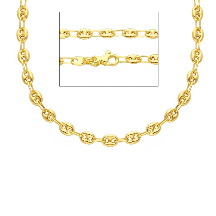 18K yellow gold chain Marina style 4mm