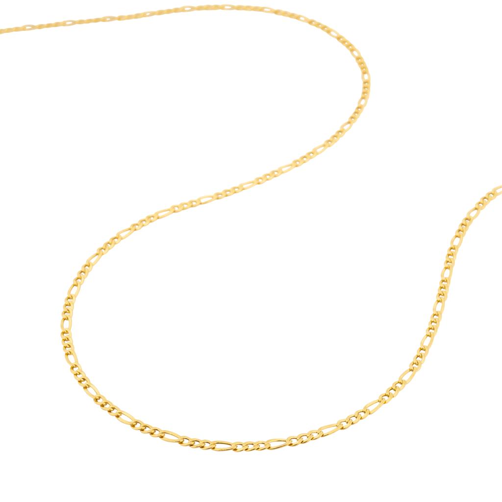 18K yellow gold chain Figaro style 2.4mm