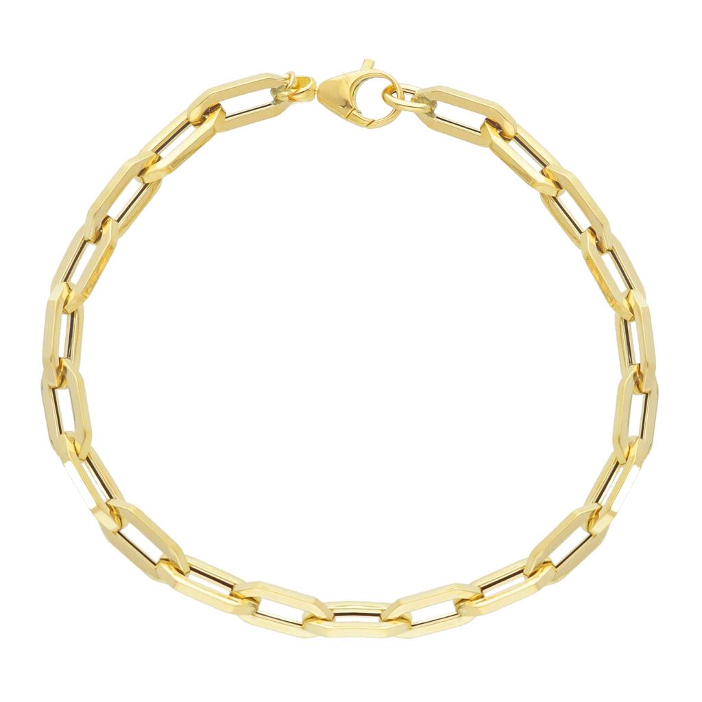 18K yellow gold paperclip style bracelet 5.3mm