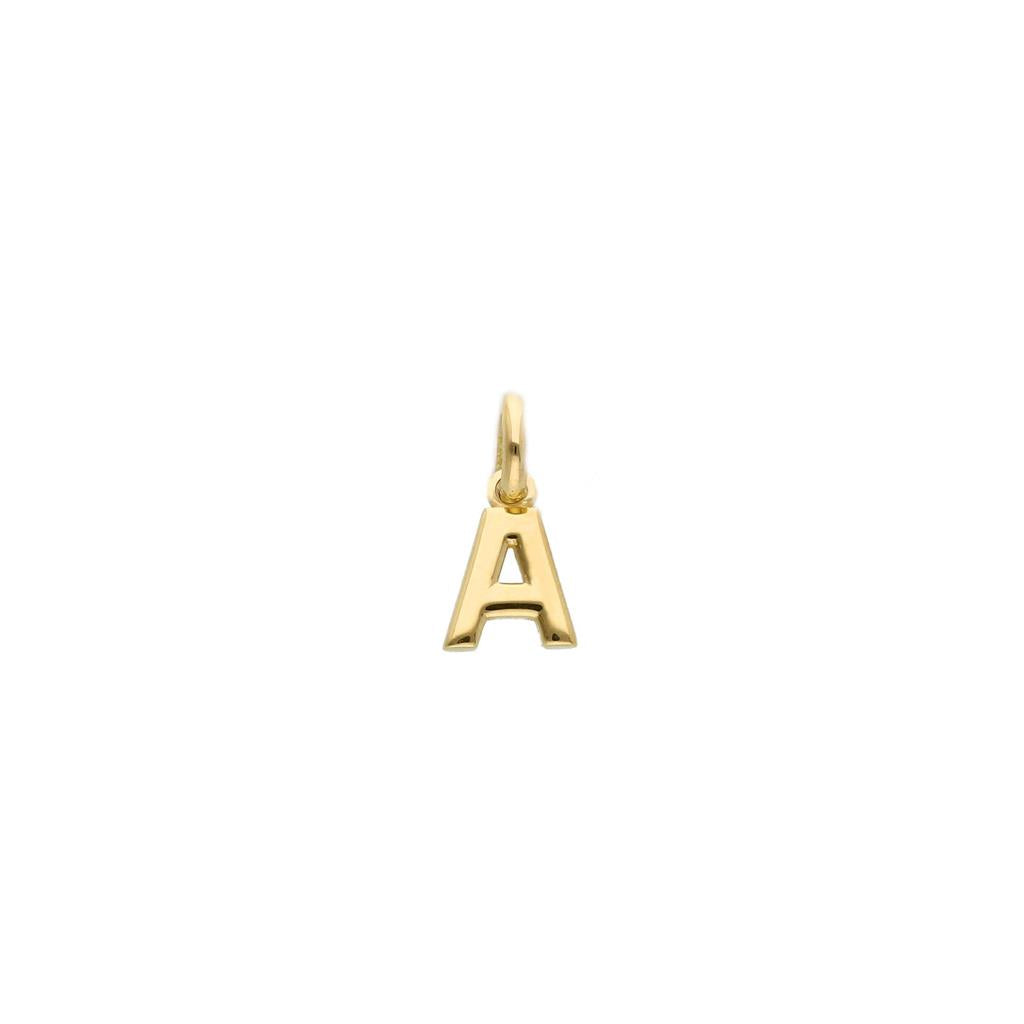 Pendentif en or jaune 18K lettre A