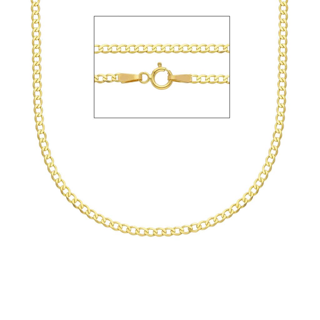 Chaîne en or jaune 18K style Gourmette 2mm