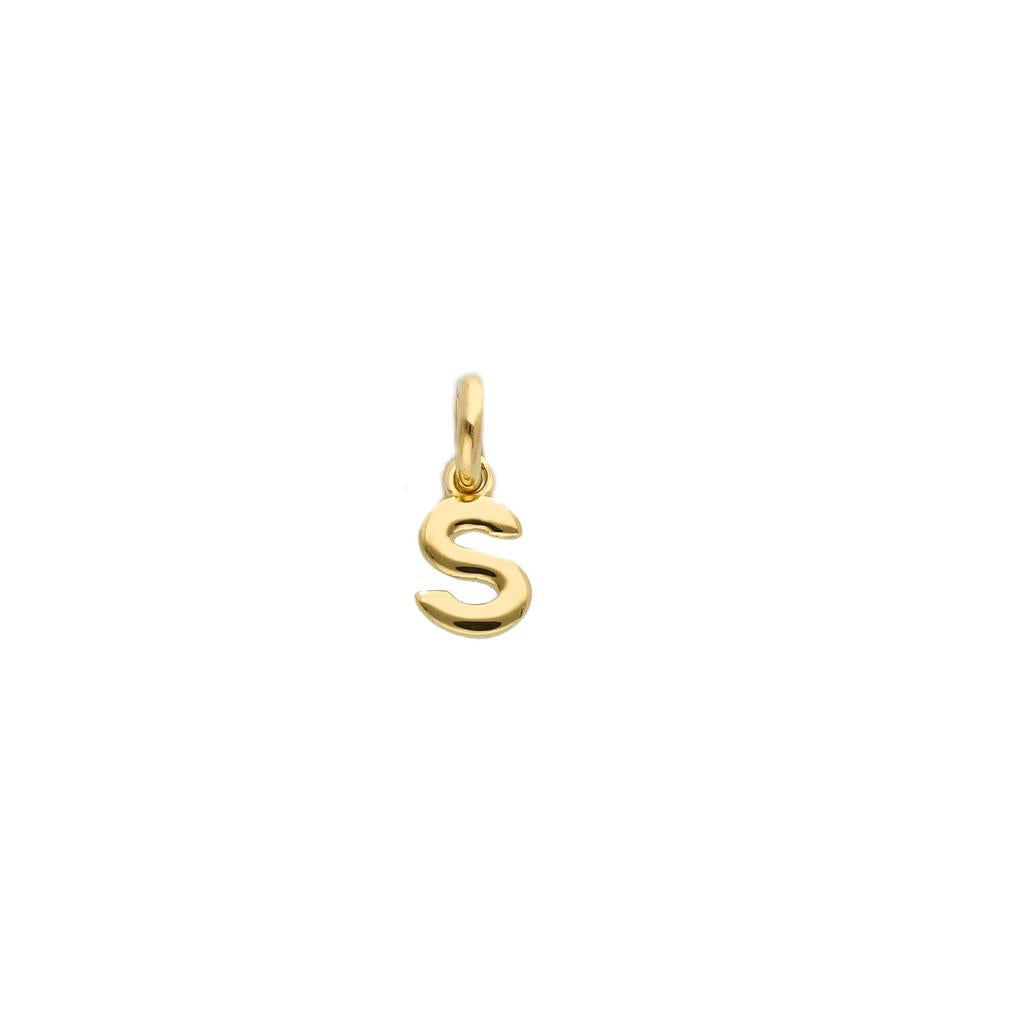 Pendentif en or jaune 18K lettre S