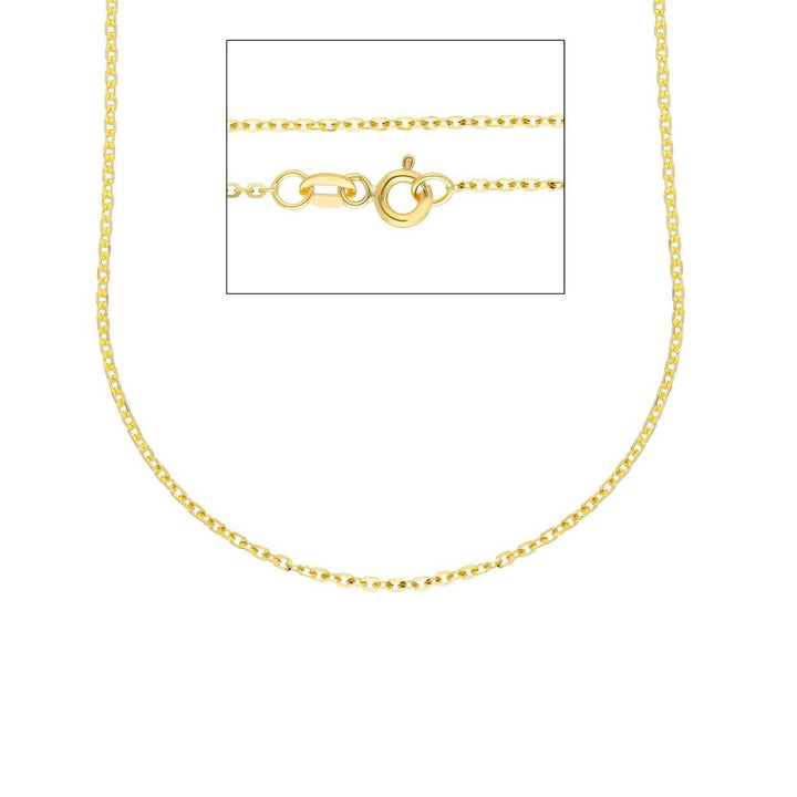 18K yellow gold chain Cable style 0.8 mm