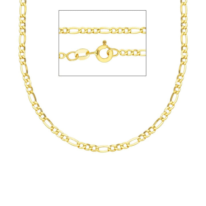 18K yellow gold chain Figaro style 2.4mm