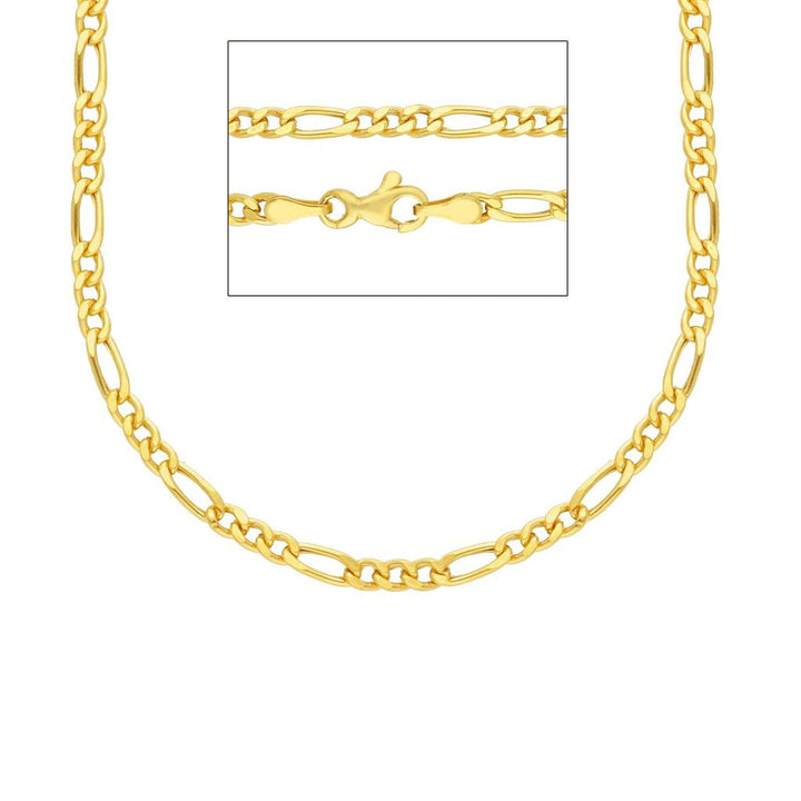 18K yellow gold chain Figaro style 2.9mm