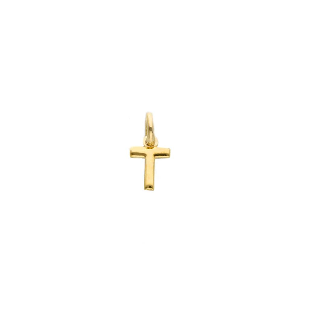 18K yellow gold pendant letter T