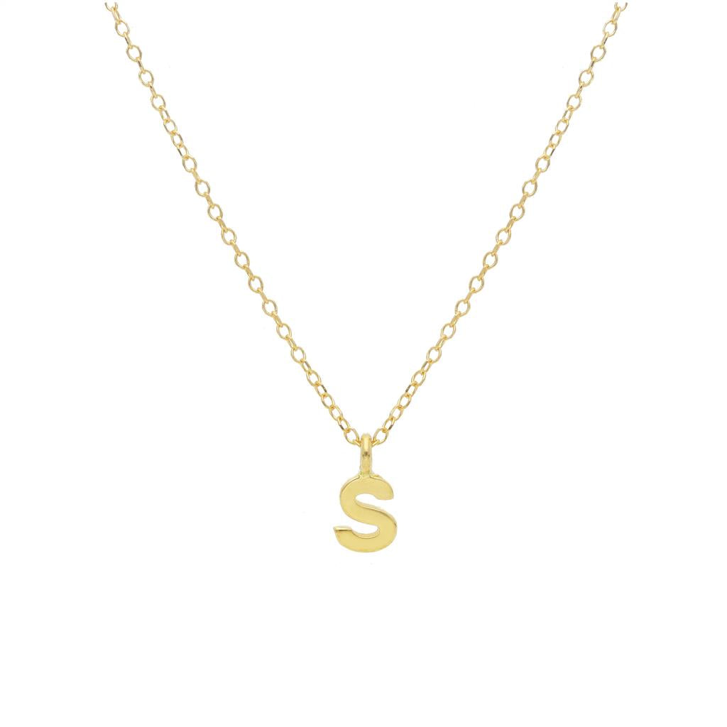 18K yellow gold necklace letter S