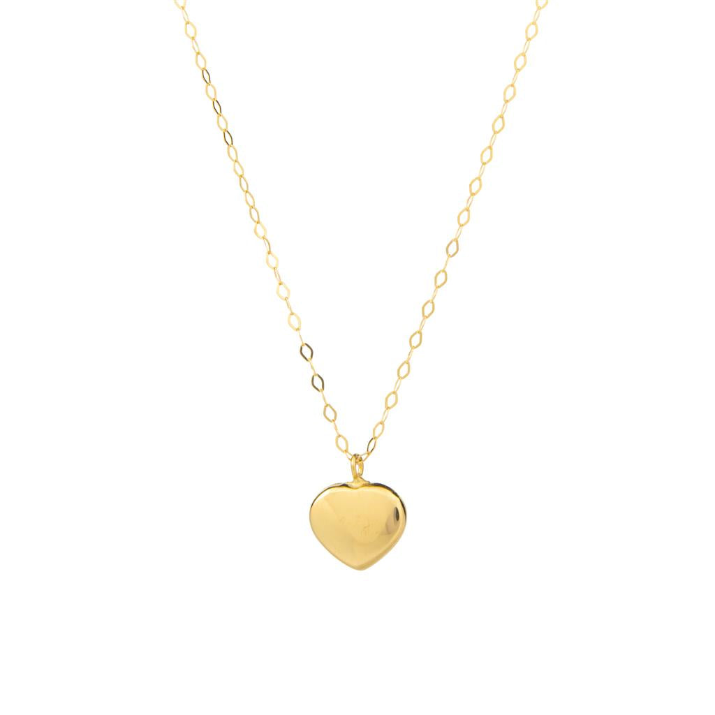 Chaîne en or jaune 18K style Fantaisie avec pendentif coeur