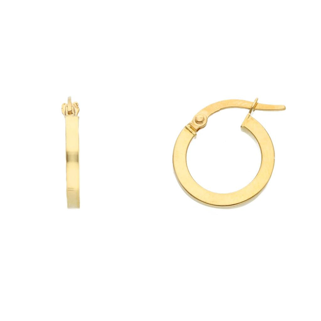 Boucles d'oreilles en or jaune 18K style anneau de 10mm