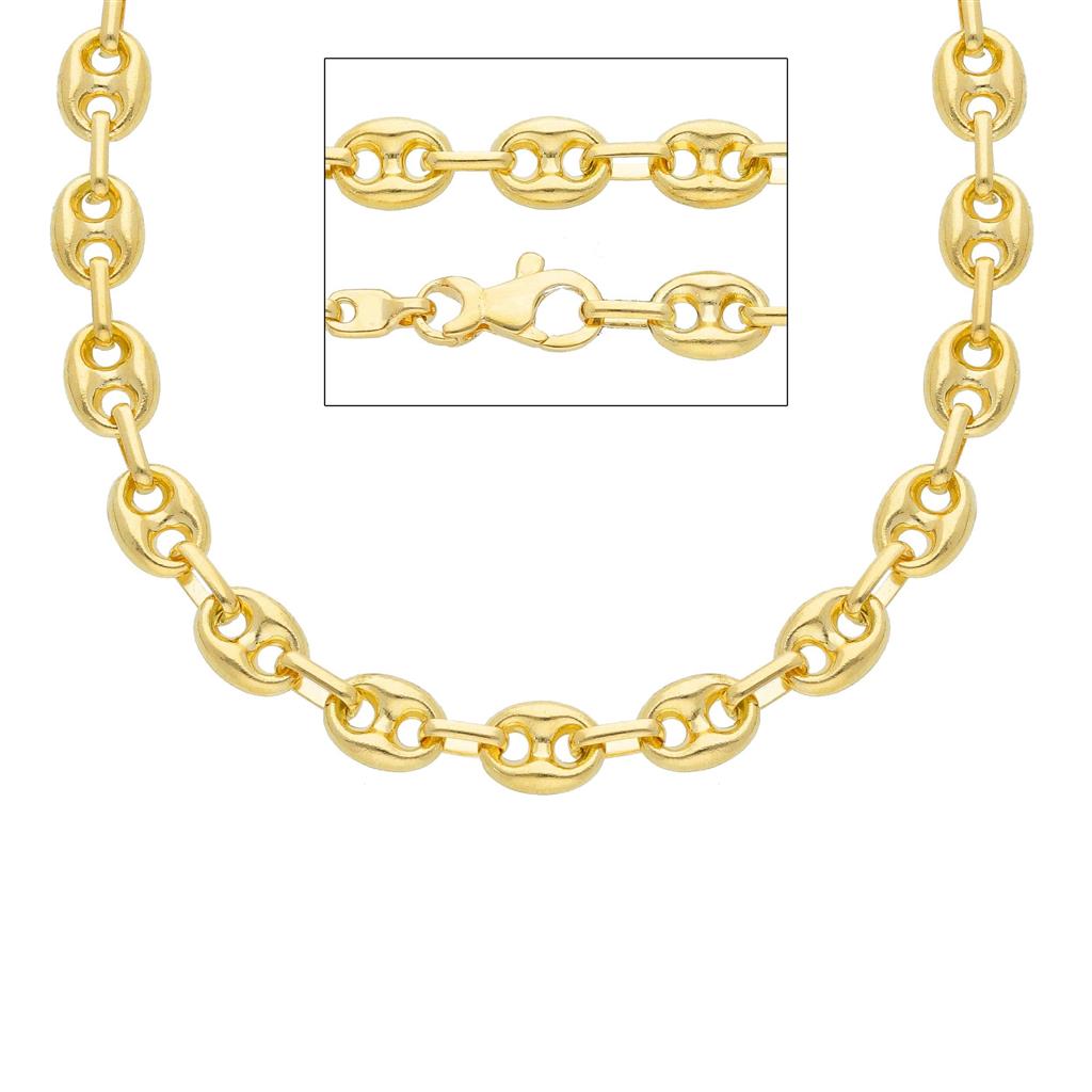 Chaîne en or jaune 18K style Marina 6.3mm