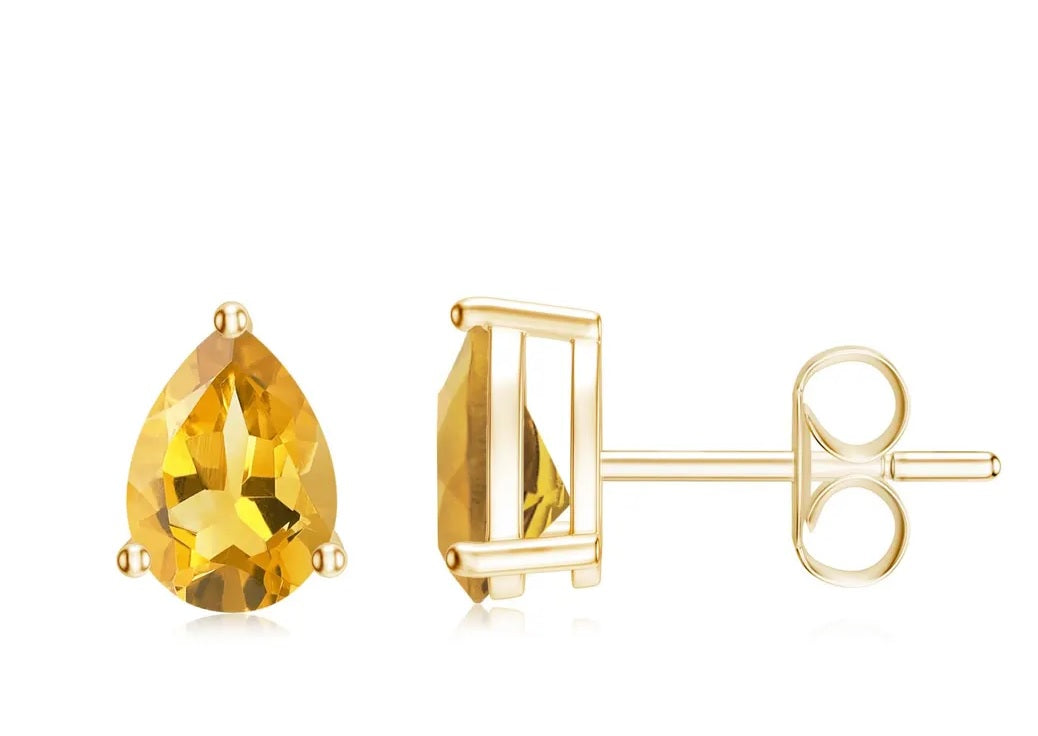 18K yellow gold earrings with citrines