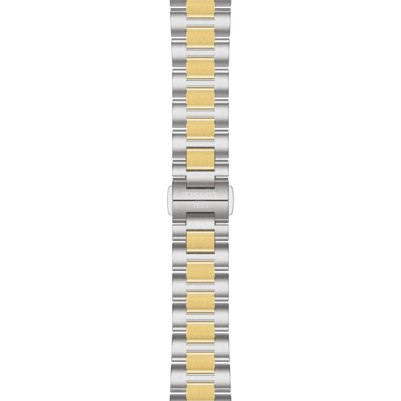 Tissot PRC 100 Solar quartz solar watch in two-tone stainless steel with yellow gold PVD coating, 34 mm T151.822.22.031.00