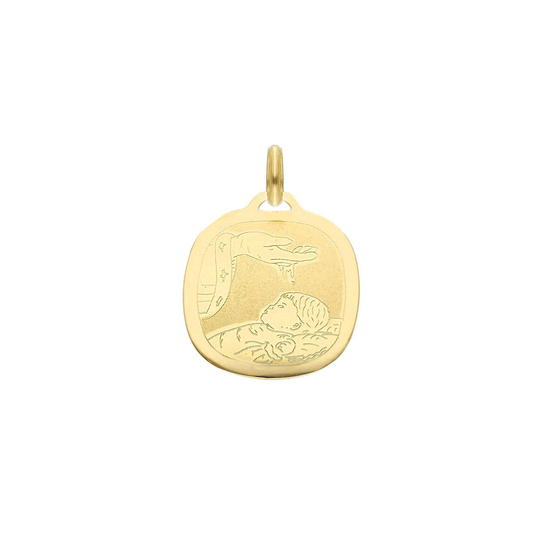Pendentif baptême religieux en or jaune 18k