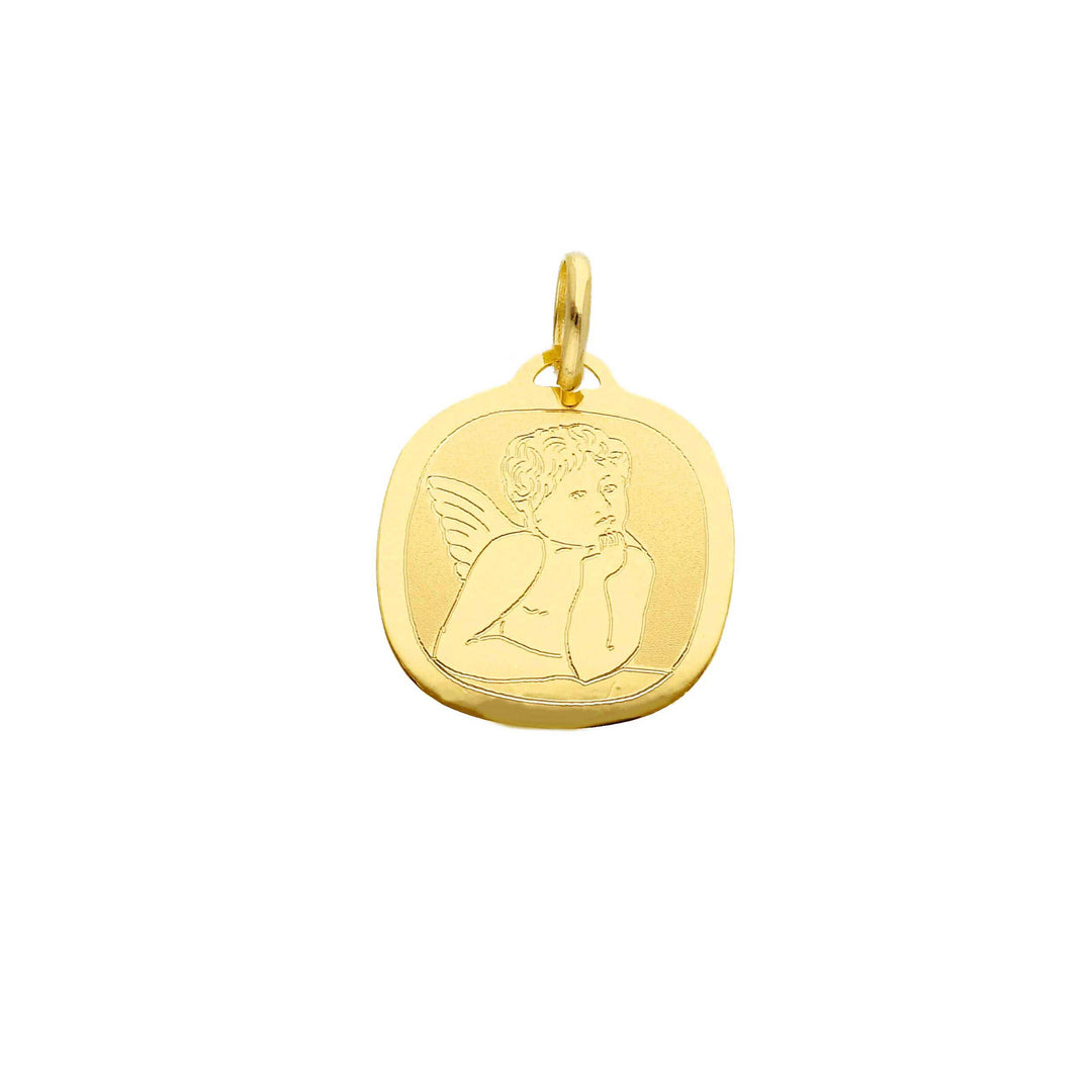 Pendentif ange religieux en or jaune 18k