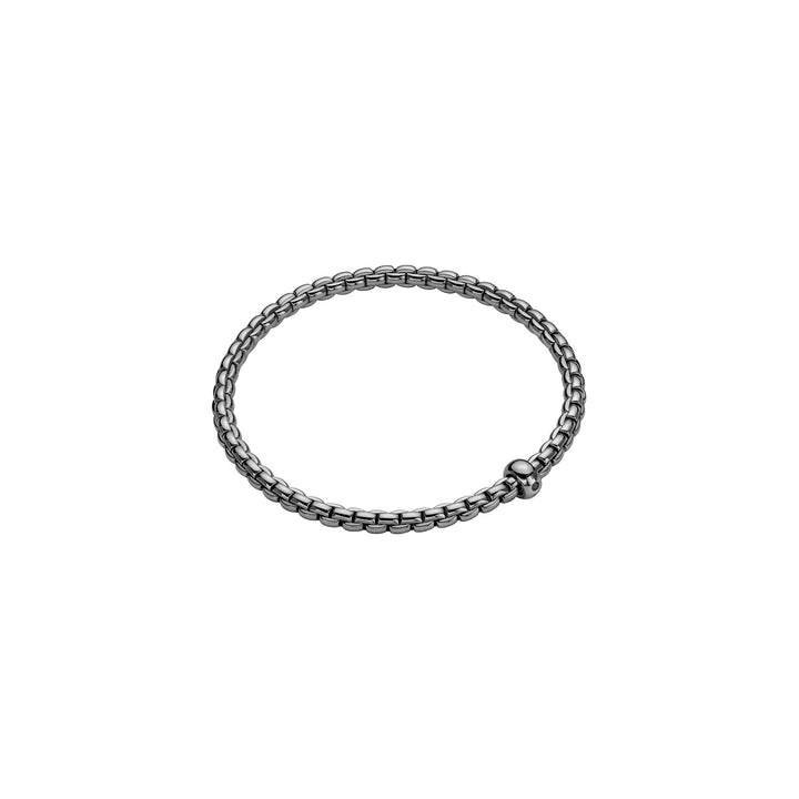 FOPE Eka Flex’it bracelet in 18k gold with rhodium finish and black diamond 01M01BK_BN
