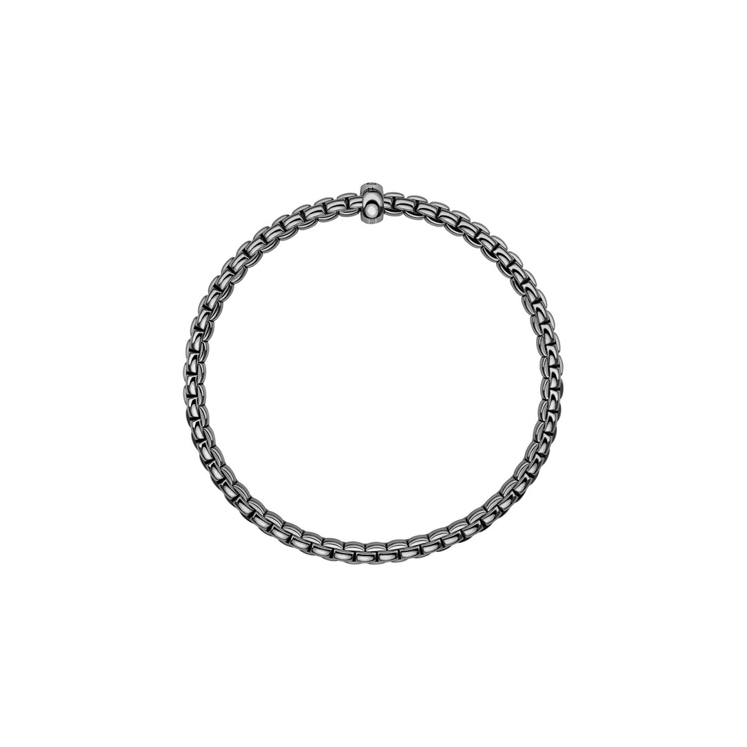 FOPE Eka Flex’it bracelet in 18k gold with rhodium finish and black diamond 01M01BK_BN