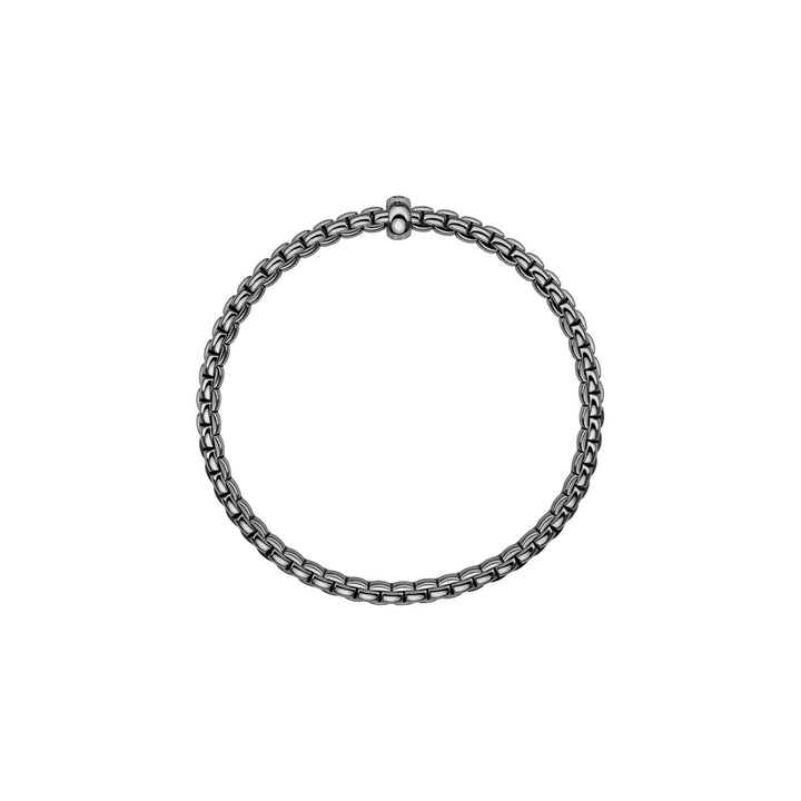 FOPE Eka Flex’it bracelet in 18k gold with rhodium finish and black diamond 01M01BK_BN