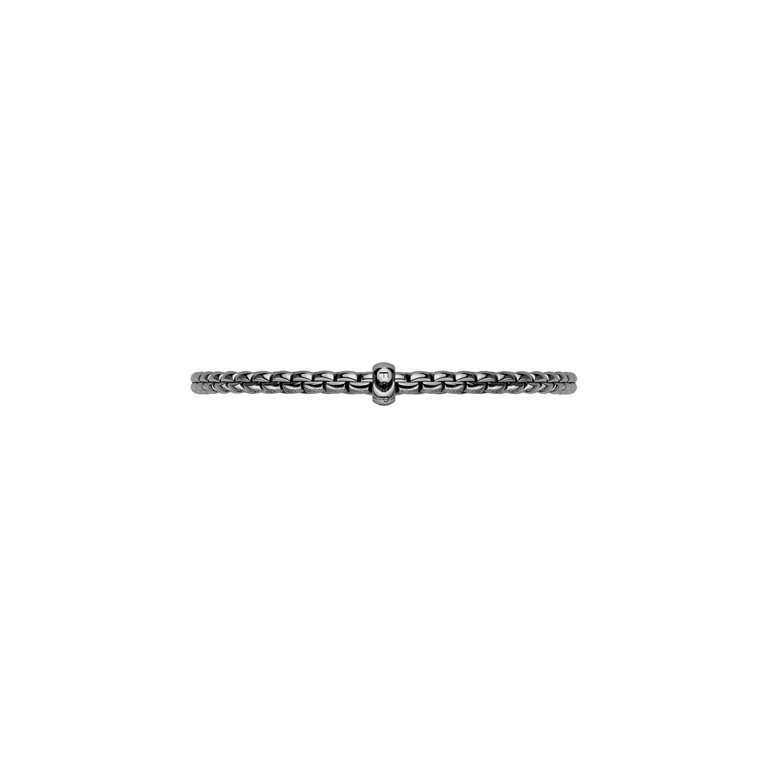 FOPE Eka Flex’it bracelet in 18k gold with rhodium finish and black diamond 01M01BK_BN
