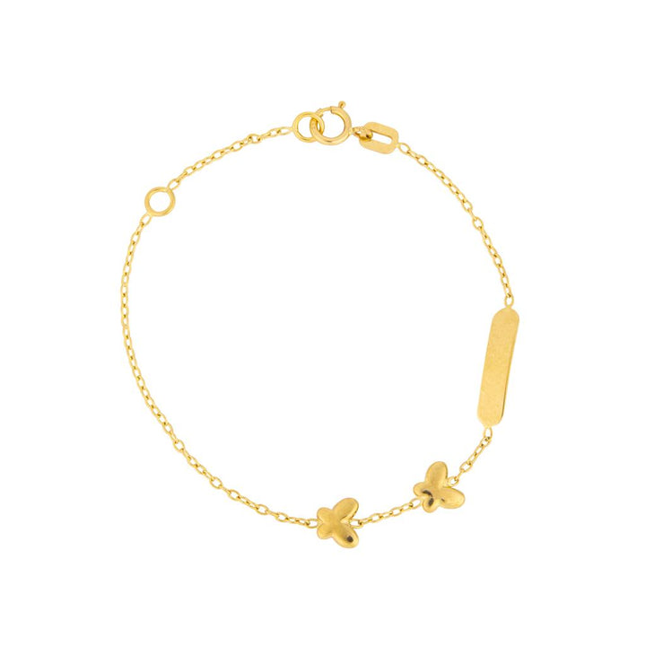 Bracelet bébé en or jaune 18K style Cable de 5mm